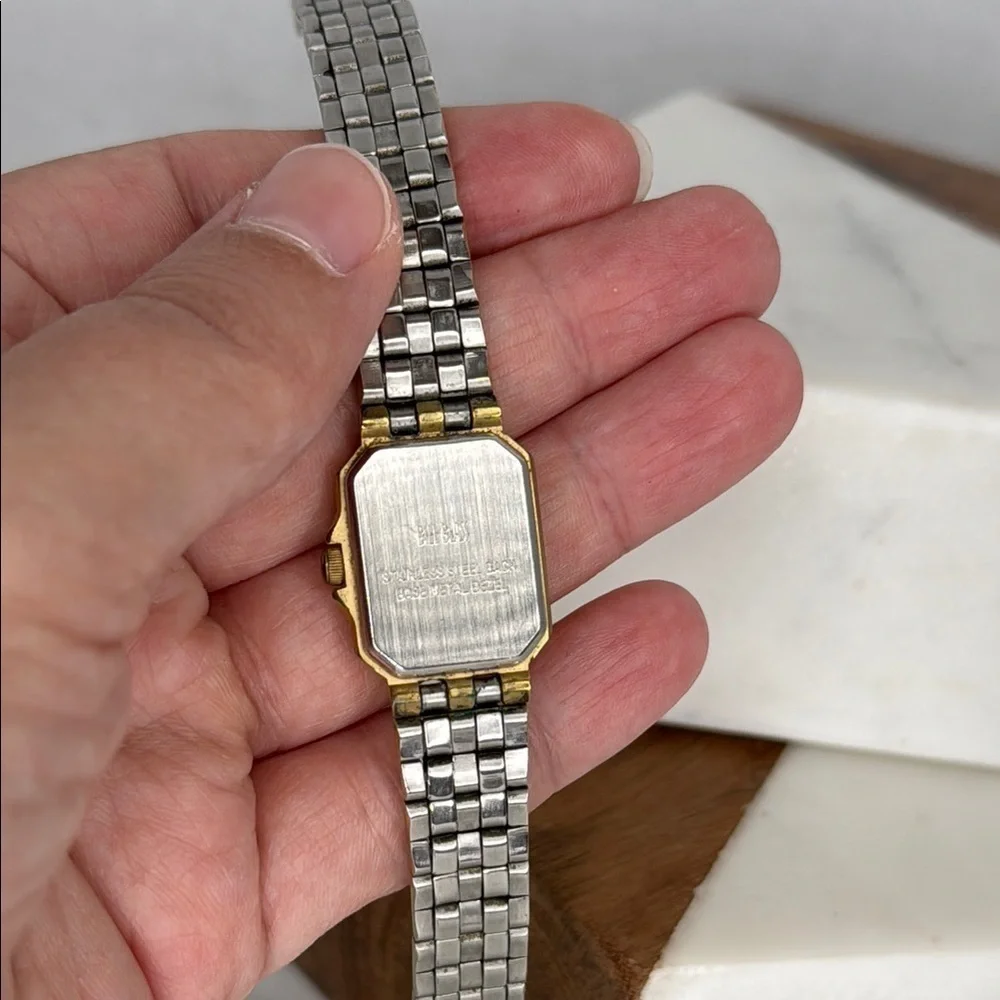 Vintage Bill Blass Gold, Diamond, and Black Luxury Watch Untested Flaws lot W5
